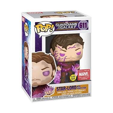 Imagem de Funko Boneco Pop Marvel Collector Corps exclusivo Guardiões da Galáxia 611 que brilha no escuro com pedra poderosa