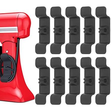 Imagem de Organizador de cabo de 10 pe?as para eletrodom¨¦sticos, organizador de cabo de suporte de cabo de enrolamento de cabo, Hider de cabo resistente e pegajoso para pequenos eletrodom¨¦sticos(Black), Or