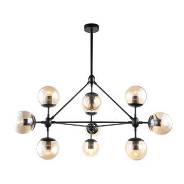 Imagem de Pendente Bella Iluminação Orbe No Voltagev Preto/ Champagne