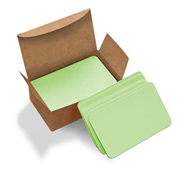Imagem de VANRA 300 cartões pequenos em branco índice 8,88 x 5,08 cm, cartões de estudo, mensagem de palavra, presente, faça você mesmo, cartões, etiquetas de papel kraft (verde menta, 300/pacote)