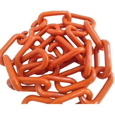 Imagem de 25 Mt Corrente Plástica Isolamento Calha Chuva Elo Grande Laranja