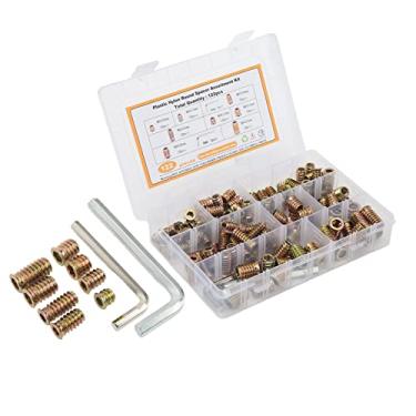 Imagem de 122 peças de carbono com rosca métrica macho fêmea rosca macho parafuso porcas kit de ferramentas sortido