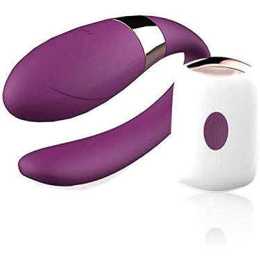Imagem de Dual USB Carregamento Vibração Vibrador G-Spot Dildo Wearable para Estimulador de Par Remoto Sem Fio (Color : Púrpura)
