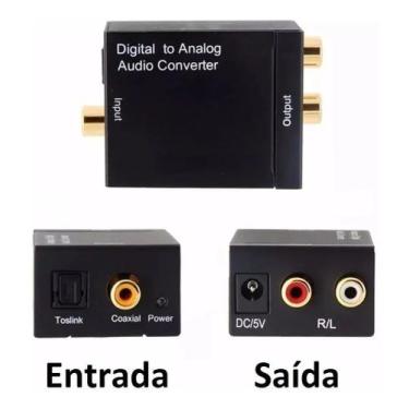 Imagem de Adaptador Conversor De Áudio Digital Em Analógico Rca Tv - Itblue