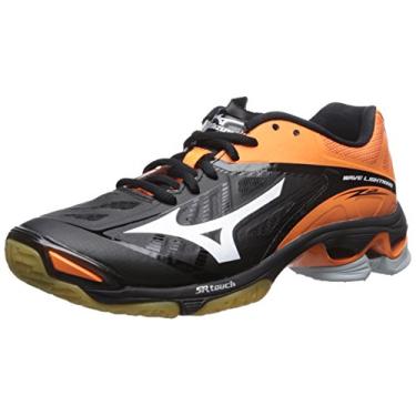 Imagem de Mizuno Wave Lightning Z2 Tênis de vôlei feminino, Preto/laranja, 12 Wide