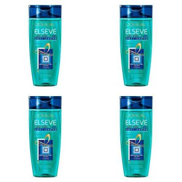 Imagem de Kit 4 Und Shampoo Elseve Anticaspa Hydra Detox Alga Azul 400ml