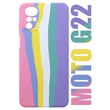 Imagem de Case Capinha Aveludada Compatível Moto G22 Xt2231 6.5 Arco Iris Candy - Luiza Cell25