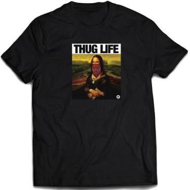 Imagem de Camiseta Mona Lisa Thug Life Camisa Divertida Engraçada - Mago Das Cam