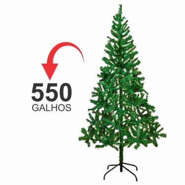 Imagem de Árvore Pinheiro de Natal Tradicional Verde Pinheirinho Canadense Decoração Natalina 550 Galhos 210cm