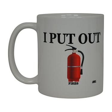 Imagem de Rogue River Tactical Caneca de café engraçada Best Firefighters I Put Out novidade Cup Ótima ideia de presente para bombeiros FD Corpo de Bombeiros (Herói)