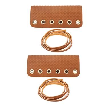 Imagem de Aramox 1 par Capa de Alça de Mão de Motocicleta, Fibra Simulada de Couro Antiderrapante retrô Capa de Alça de Guidão Universal Capa de Alça de Acelerador Universal (Marrom)