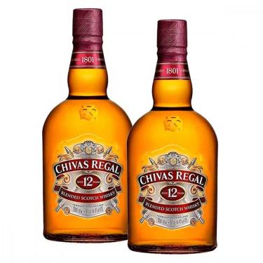 Imagem de Kit Whisky Escocês Chivas Regal 12 anos 1 Litro com 2 unidades
