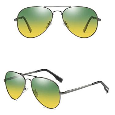 Imagem de Óculos de Sol Polarizados Moda Tons Pretos Clássico Retro Feminino Óculos de Sol Espelhado Condução Óculos de Pesca, arma verde amarelo, lente polarizada