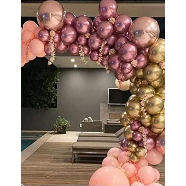 Imagem de Kit Arco Desconstruído 135 Balões + Fita + Bomba Plástica Manual