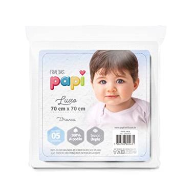 Imagem de Papi Textil Fralda Papi Luxo Branca 70Cm X 70Cm Contem 05 Un