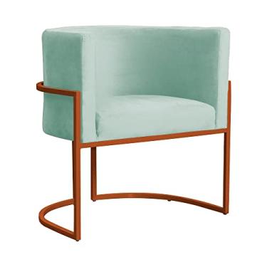 Imagem de Poltrona Decorativa Luana Base em Metal Bronze Veludo Cores - DS Estofados