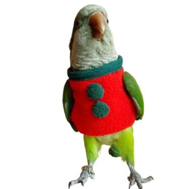 Imagem de Pano de pássaro para festa de feriado, fantasia de pássaro de Natal de Halloween, casaco de papagaio engraçado para periquitos, calopsita (sem fralda, caique)