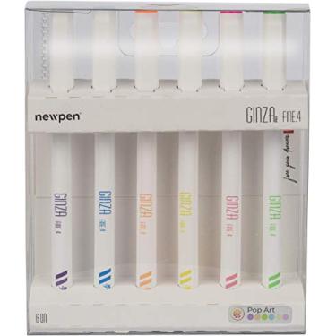 Imagem de Caneta, Ginza Pro, Fine.4, Newpen, 16.088, Ponta Ultrafina, Pop Art, sortido, 06 Unidades