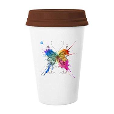 Imagem de Caneca de cerâmica com estilo de pintura de tinta, caneca de café de vidro bebendo cerâmica