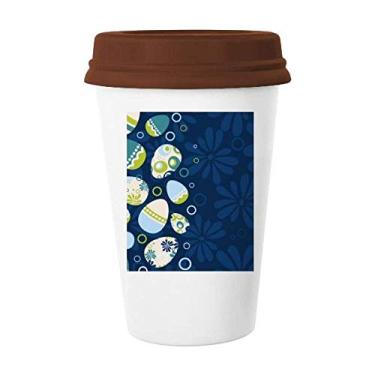 Imagem de Caneca de cerâmica para copo de cerâmica com listras de ovos para festivais de religião da Páscoa