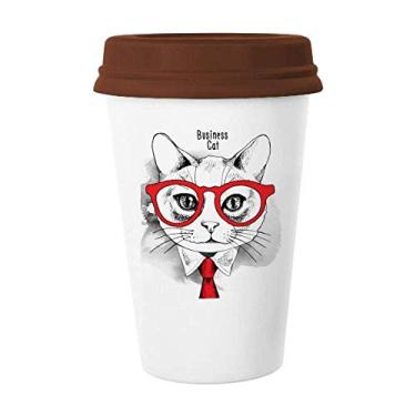 Imagem de Caneca de cerâmica Bussiness Cat Head Protect Animal Pet Lover Coffee Drinking Glass Ceramic Cup
