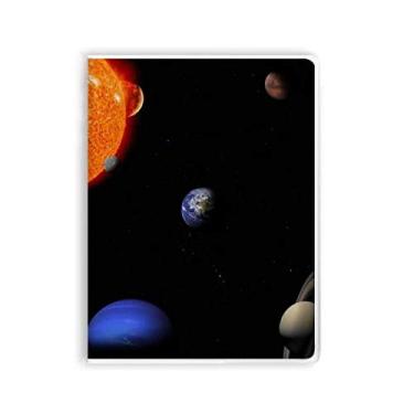 Imagem de Caderno Planeta Vermelho Azul Escuro Céu Noite Capa Diário Capa Macia Diário