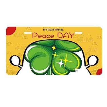 Imagem de DIYthinker Trevo de quatro folhas na Irlanda Dia de São Patrício placa etiqueta decoração de carro Dia da Paz