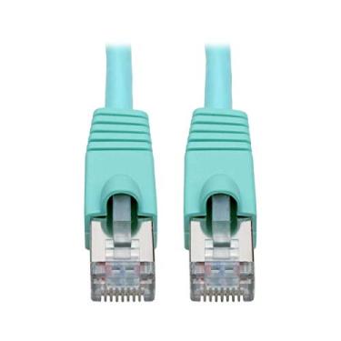 Imagem de Cabo Ethernet Tripp Lite Cat6a (M/M), cabo Cat6a blindado, cabo de rede STP, 10 Gbps, PoE, Aqua, 3 pés (N262-003-AQ)