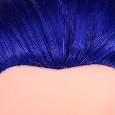 Imagem de 【 】Cabeça de treinamento profissional durável multifunções para treinamento de cabeça prática para cabeleireiro de cabeleireiro de cosmetologia cabeça de boneca cabeça de manequim (azul safira)