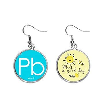 Imagem de Chestry Elements Tabela de Período de Metais Pobres Grafite Pb Brincos de Flor de Sol Joias Moda