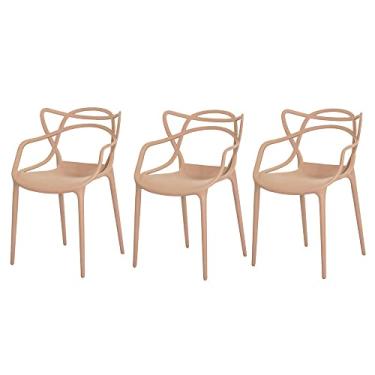 Imagem de Kit 3 Cadeiras Allegra Nude Sala Cozinha Jantar