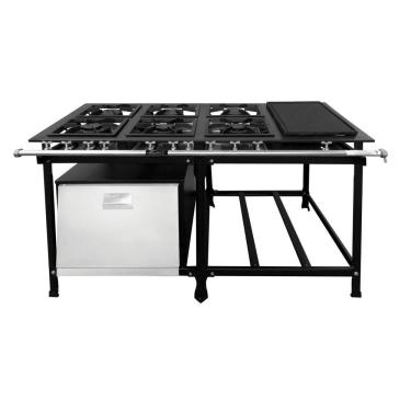 Imagem de Fogão Industrial 6 Bocas com Forno e Chapa P7 - Fundiferro