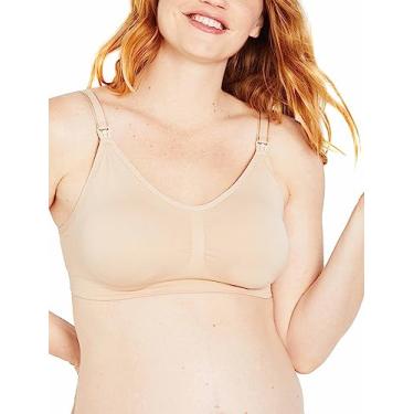 Imagem de Motherhood Maternity Sutiã de amamentação feminino sem costura com clipe lavável na máquina tamanhos P – 3GG disponível em pacotes 1 e 2, Concha de areia, GG