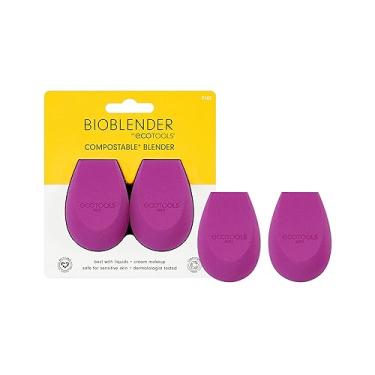 Imagem de EcoTools Bioblender Duo, esponjas compostáveis para maquiagem, para bases líquidas e cremes, esponjas de maquiagem ecológicas para pele com aparência natural, sustentável, livre de
