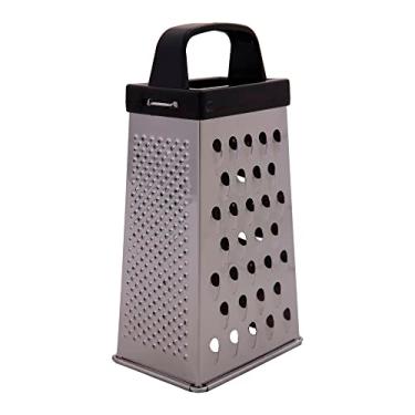 Imagem de Mimo Style Ralador em Inox, 4 Faces, Lâminas de Aço Inoxidável Afiadas, Ergonomicamente Projetado Com Uma Alça de Polipropileno Preto, Ideal Para Queijo Parmesão, Vegetais, Gengibre