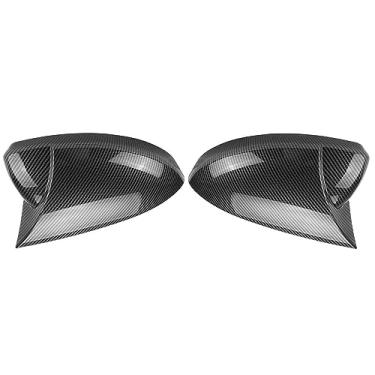 Imagem de MACHSWON Tampa de proteção do espelho retrovisor automático guarnição de moldagem lateral da porta, par de tampas de espelho retrovisor externo de carro, 2016-2020 compatível com Renault Megane 4 MK4, fibra de carbono preta