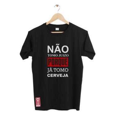 Imagem de Camiseta Masculina Preta Open Beer Não Tomo Juízo Algodão - Capitão Pi