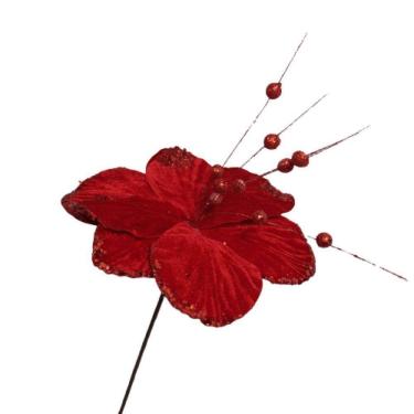 Imagem de Flor Artificial Natal Vermelha 27cm