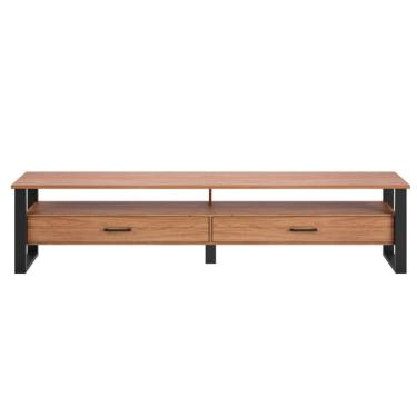 Imagem de Rack para TV Até 75 Polegadas 2 Gavetas 220cm Industrial Freijó/Preto - Dalla Costa