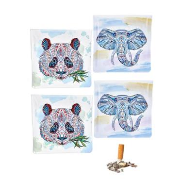 Imagem de Pacote com 4 cinzeiros para cigarros, bolso para cinzeiro, cinzeiro portátil à prova de cheiro de PVC à prova de fogo, bolsa compacta para descarte de bumbum para ambientes internos e externos,