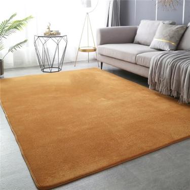 Imagem de Tapetes de veludo para decoração de sala de estar, grosso, curto, área de pelúcia, para crianças, quarto, rastejando, almofada de varanda, cáqui, 60x120cm, 23,6x47in