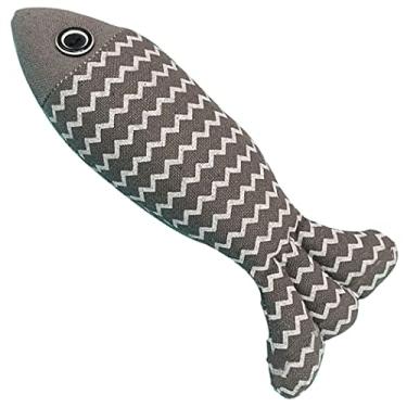 Imagem de Boneca criativa em forma de peixe para mastigar animal divertido de erva de gato para gato, animal de estimação, cachorro, brinquedo realista