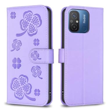 Imagem de Para Xiaomi Poco C55, capa carteira com 3 cartões Solts 1 compartimento para dinheiro, capa de telefone flip de couro PU à prova de choque compatível com Xiaomi Poco C55 6,7 polegadas (roxo)