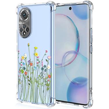 Imagem de XINYEXIN Capa para Sony Xperia 5 IV (6,1 polegadas), capa transparente com estampa de flor de pintura de silicone TPU macio capa fina à prova de choque para meninas mulheres - arbusto de flores