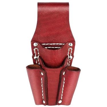 Imagem de NKTM Bolsa de ferramentas, coldre de ferramentas para cinto de ferramentas de jardim, bolso de eletricista de couro, bolsa de ferramentas pesada, com 4 bolsos