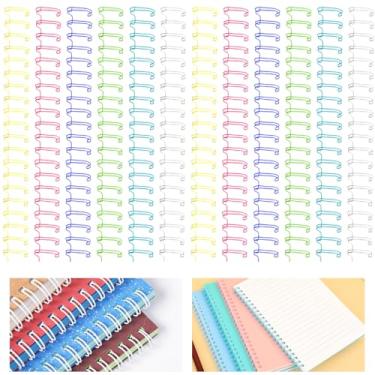 Imagem de MANOPAWS 30 peças de fio de encadernação de metal duplo espiral dupla bobina de anel de encadernação, 23 furos, fio de máquina de encadernação de 2:1 passo para professor e aluno, caderno de
