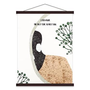 Imagem de Benjia Gancho magnético para pôster, 45,7 x 24 18 x 12 18 x 24 moldura de pôster de madeira ímã de madeira impressão pôsteres de rolagem de rolagem cabides de pendurar para paredes mapa arte em tela (nogueira, 45,7 cm)