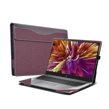 Imagem de Capa de laptop para HP ZBook Firefly 14 G9 35.6 cm | ZBook Firefly G10 35.6 cm Mobile Workstation Notebook Sleeve Computer Bag Protective PU Leather Shell (vinho vermelho)
