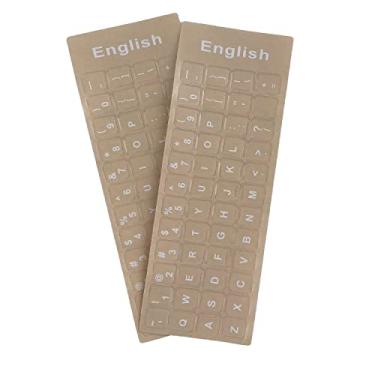 Imagem de Adesivos de teclado em inglês, Transparent Background /White Letter