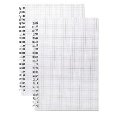 Imagem de Cadernos espirais pautados pela faculdade, grade A5 para diários de notas, para escola, para o trabalho 100 páginas (50 folhas), 21,3 cm x 15,2 cm, 2 pçs..